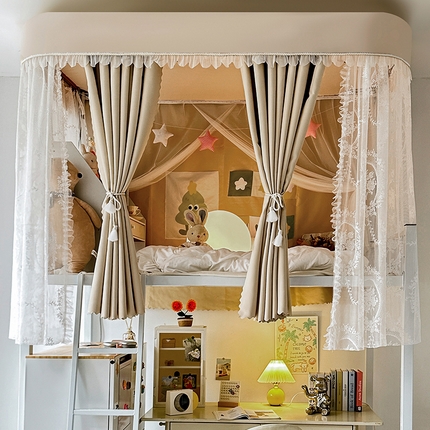 91家纺网 家纺一手货源 找家纺 （总）都市缘蚊帐 2024新款高精密强遮光床帘U型导轨学生蚊帐-洛丽塔系列