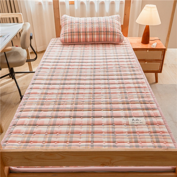 91家纺网 家纺一手货源 找家纺 喜居 2024新款棉花床垫无印风床褥子薄款床垫子 晨曦粉