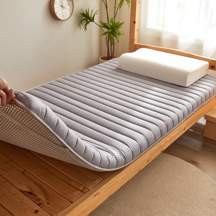 91家纺网 家纺一手货源 找家纺 卡派 2024新款泡泡棉抗压纤维棉-学生床垫 三熊—灰