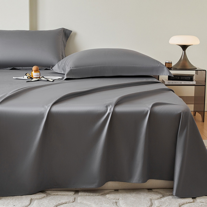 91家纺网 家纺一手货源 找家纺 瑞驰家纺 2024新款全棉长绒棉单品床单春华系列 高级灰