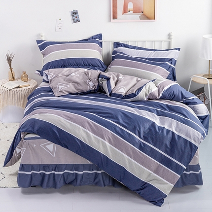 91家纺网 家纺一手货源 找家纺 （总1）安逸家纺 12868 新款全棉床裙四件套床罩学生纯棉床裙款三件套