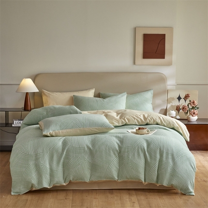 91家纺网 家纺一手货源 找家纺 （总）慕色家纺 2024新款A类全棉色织提花四件套系列