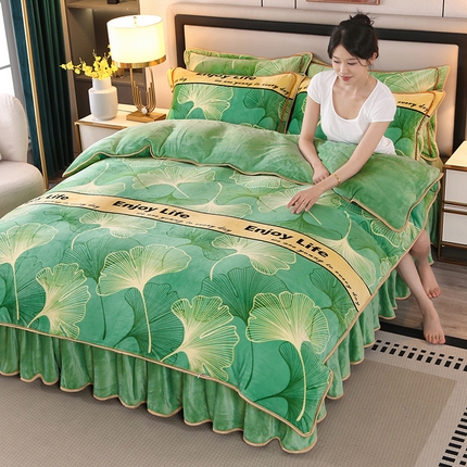 91家纺网 家纺一手货源 找家纺 （总）望淮 2025新款230g印花金貂绒牛奶绒四件套