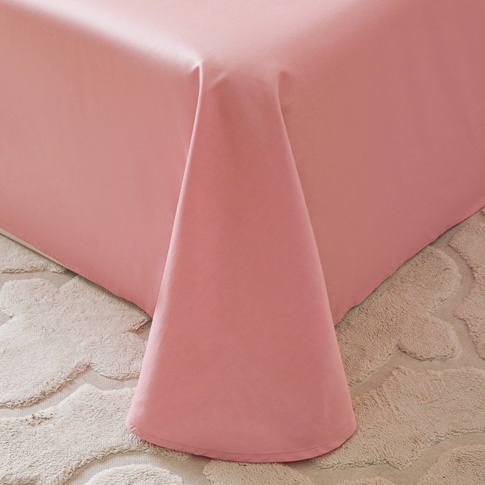 91家纺网 家纺一手货源 找家纺 瑞驰家纺 2024新款全棉长绒棉单品床单春华系列 温柔粉