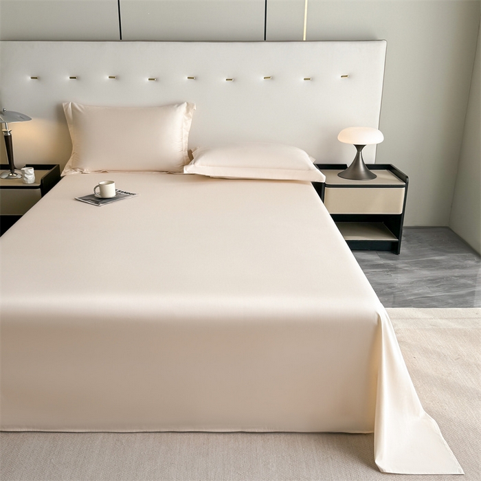 91家纺网 家纺一手货源 找家纺 慕色家纺 2024新款纯色13376全棉床单系列 全棉床单-奶昔白