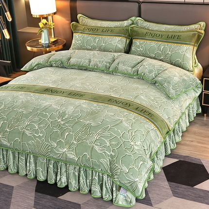 91家纺网 家纺一手货源 找家纺 （总）望淮 2025新款230g印花金貂绒牛奶绒四件套