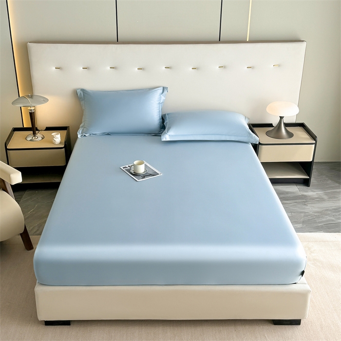 91家纺网 家纺一手货源 找家纺 慕色家纺 2024新款纯色13376全棉床笠系列 全棉床笠-海青