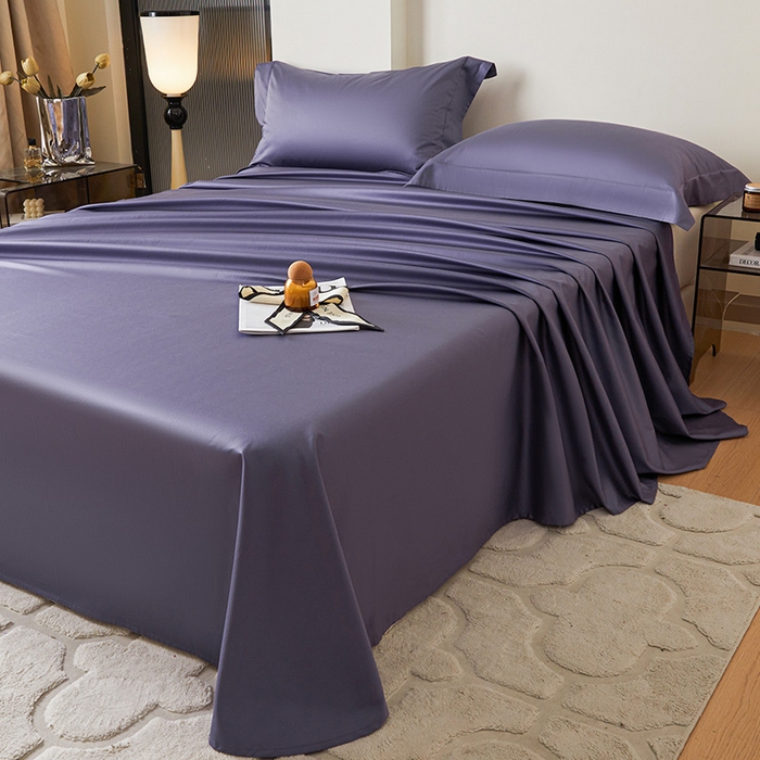 91家纺网 家纺一手货源 找家纺 瑞驰家纺 2024新款全棉长绒棉单品床单春华系列 风铃紫