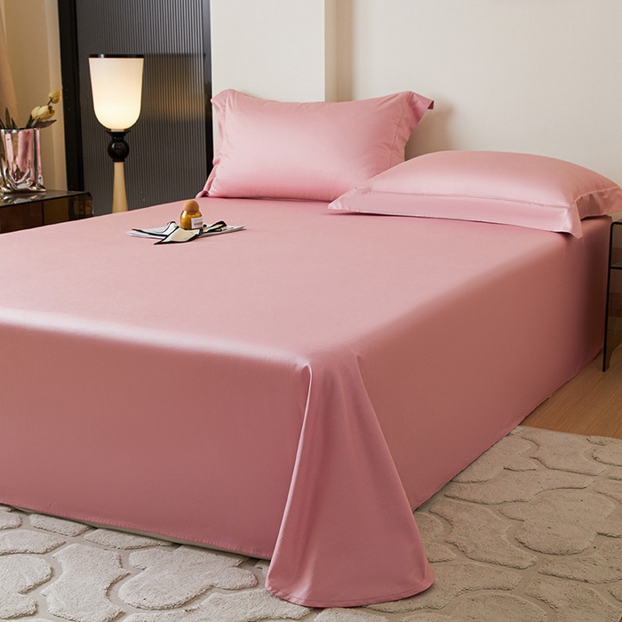 91家纺网 家纺一手货源 找家纺 瑞驰家纺 2024新款全棉长绒棉单品床单春华系列 温柔粉