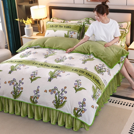 91家纺网 家纺一手货源 找家纺 （总）望淮 2025新款230g印花金貂绒牛奶绒四件套