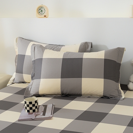 91家纺网 家纺一手货源 找家纺 丽美人家纺 2024新款全棉印花单枕套枕芯 典雅