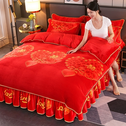 91家纺网 家纺一手货源 找家纺 （总）望淮 2025新款230g印花金貂绒牛奶绒四件套