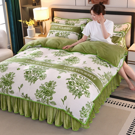 91家纺网 家纺一手货源 找家纺 （总）望淮 2025新款230g印花金貂绒牛奶绒四件套