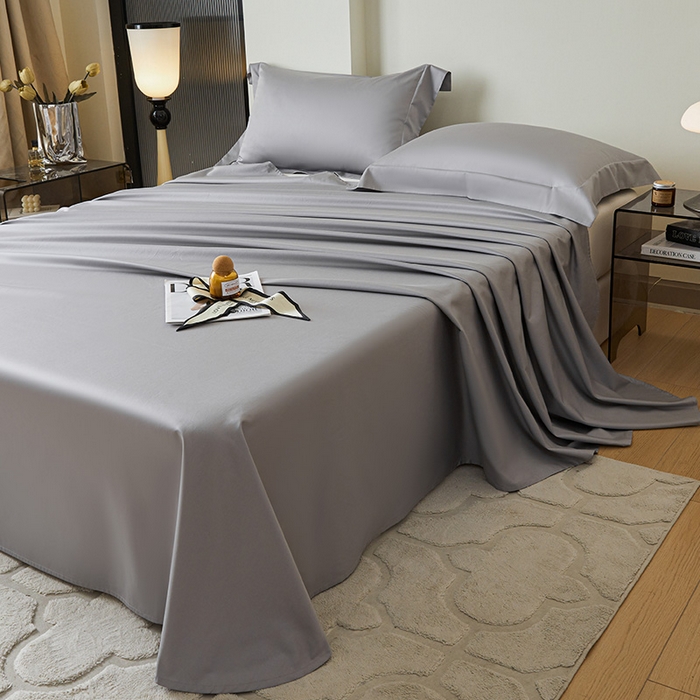 91家纺网 家纺一手货源 找家纺 瑞驰家纺 2024新款全棉长绒棉单品床单春华系列 礼遇灰