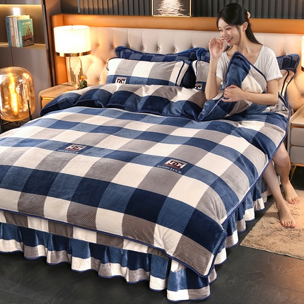 91家纺网 家纺一手货源 找家纺 （总）望淮 2025新款230g印花金貂绒牛奶绒四件套