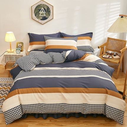 91家纺网 家纺一手货源 找家纺 （总1）安逸家纺 12868 新款全棉床裙四件套床罩学生纯棉床裙款三件套