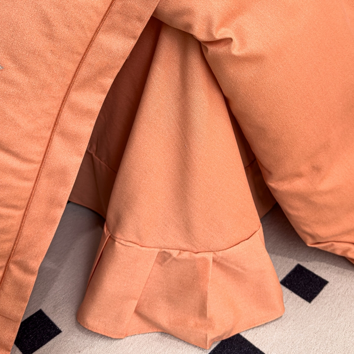 91家纺网 家纺一手货源 找家纺 U品汇 2024新品生态加厚长绒棉纯棉绣花全棉磨毛刺绣四件套直播 蝶恋花-活力桔