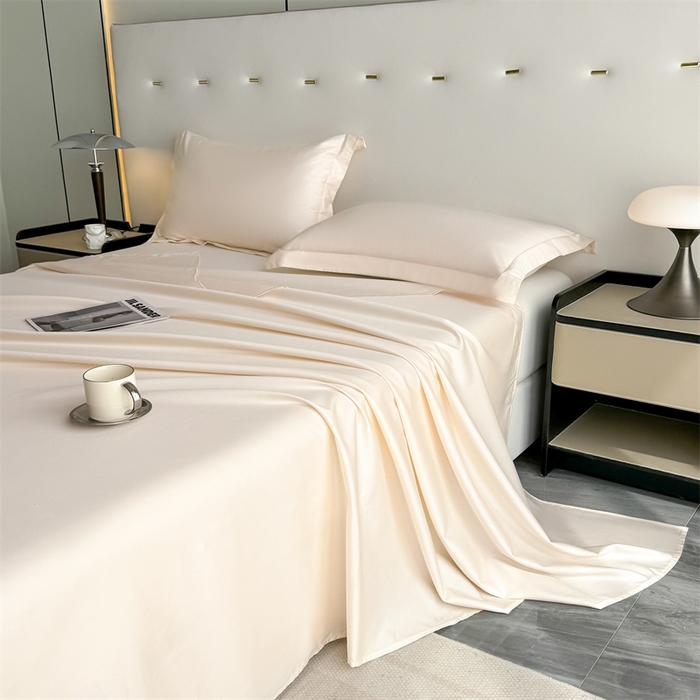 91家纺网 家纺一手货源 找家纺 慕色家纺 2024新款纯色13376全棉床单系列 全棉床单-奶昔白