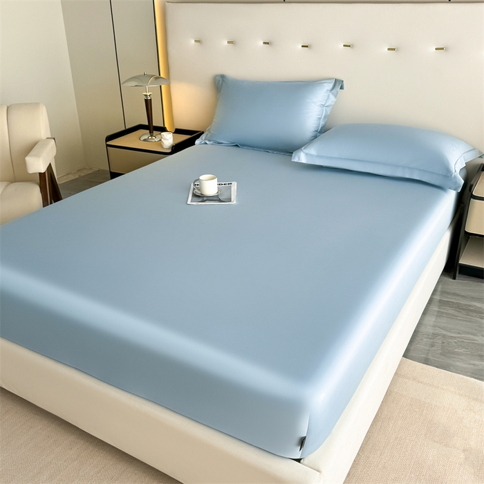 91家纺网 家纺一手货源 找家纺 慕色家纺 2024新款纯色13376全棉床笠系列 全棉床笠-海青