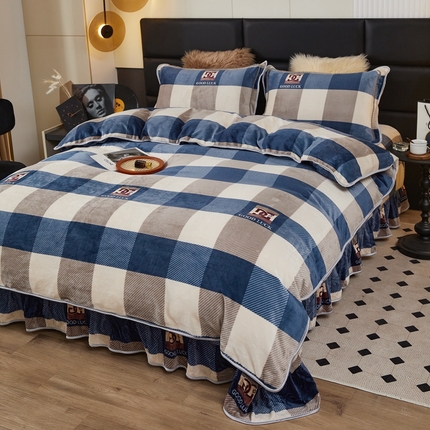 91家纺网 家纺一手货源 找家纺 总 凤杰 2025新款高克重7斤加厚印花牛奶绒金貂法莱绒四件套