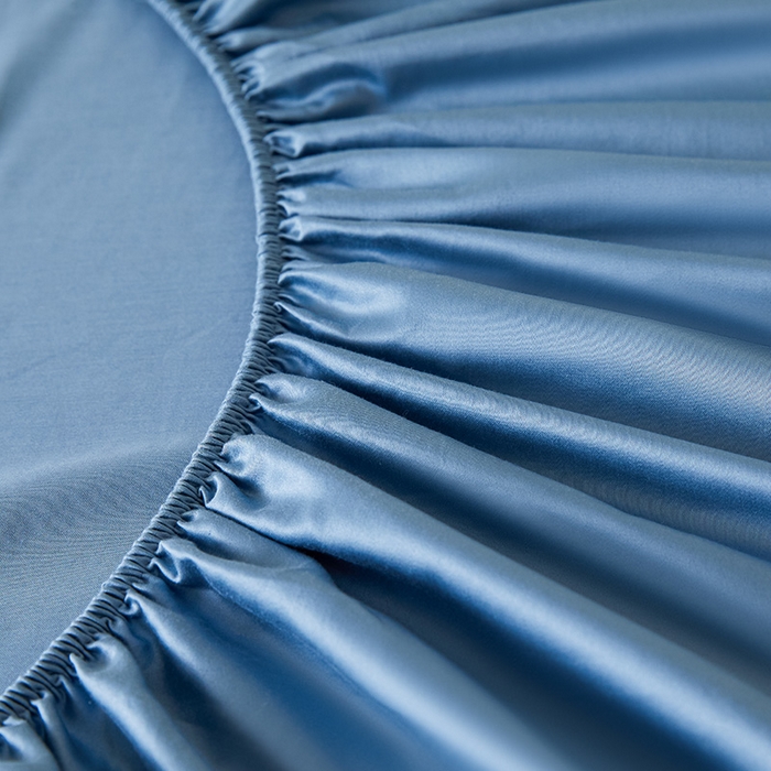 91家纺网 家纺一手货源 找家纺 瑞驰家纺 2024新款长绒棉单品床笠春华系列 淡雅蓝