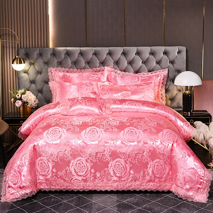 91家纺网 家纺一手货源 找家纺 （总）提花大世界 2025新款布拉诺蕾丝提花莫代尔四件套