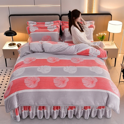 91家纺网 家纺一手货源 找家纺 总-合并 梦之星 2025新款8.5斤高克重印花+纯色牛奶绒金貂绒四件套