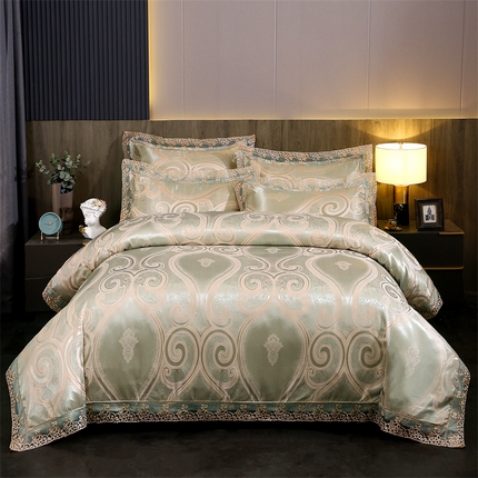 91家纺网 家纺一手货源 找家纺 （总）提花大世界 2025新款布拉诺蕾丝提花莫代尔四件套