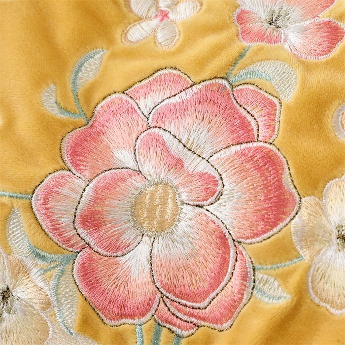 91家纺网 家纺一手货源 找家纺 优姿家纺 2024新品宝宝绒11斤夹棉床盖保暖四件套 今生有约-姜黄