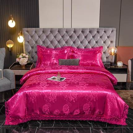 91家纺网 家纺一手货源 找家纺 （总）提花大世界 2025新款布拉诺蕾丝提花莫代尔四件套