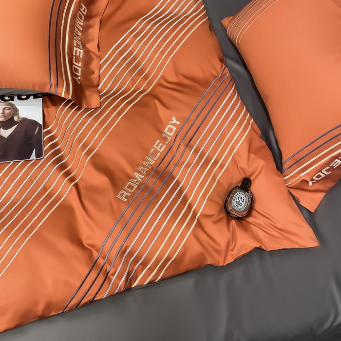 91家纺网 家纺一手货源 找家纺 （总）蓝米卡夫 2024新款A类100支全棉刺绣谱系列四件套（礼盒包装）