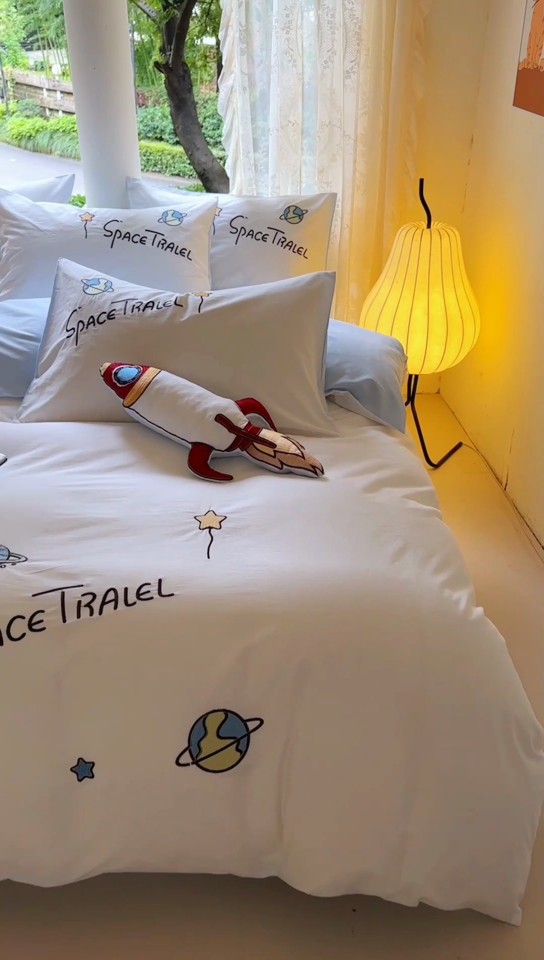 91家纺网 家纺一手货源 找家纺 （总）红番天家居馆 2025新款A类全棉水洗棉贴布绣四件套-太空行