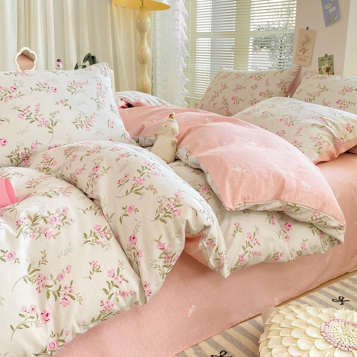 91家纺网 家纺一手货源 找家纺 黑马家居2024新款全棉印花喷气12868套件-单被套 花穗