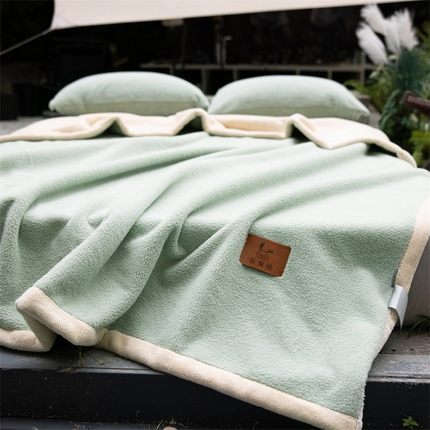 美洲琳 2025新款多功能兔毛毯云兔毯休闲毯盖毯 薄荷绿