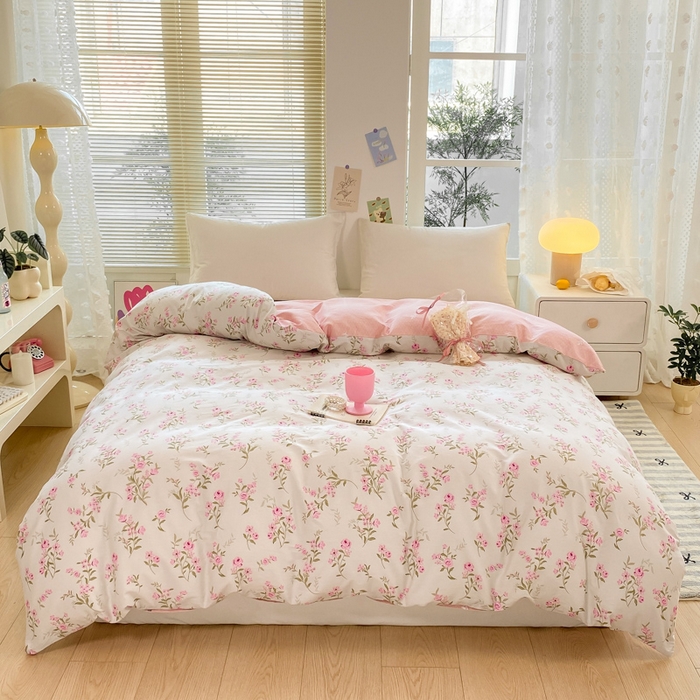 91家纺网 家纺一手货源 找家纺 黑马家居2024新款全棉印花喷气12868套件-单被套 花穗