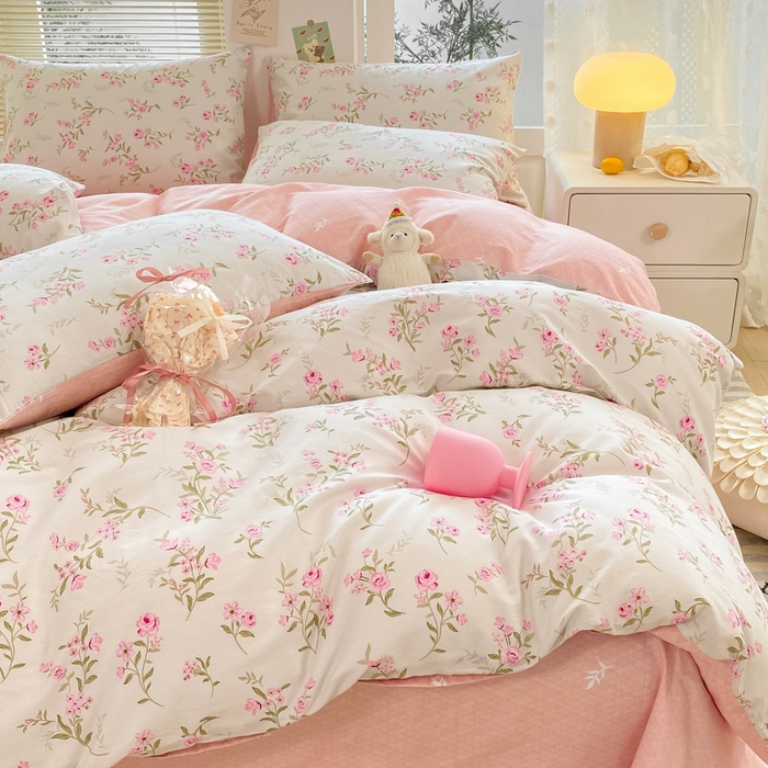 91家纺网 家纺一手货源 找家纺 黑马家居2024新款全棉印花喷气12868套件-单被套 花穗