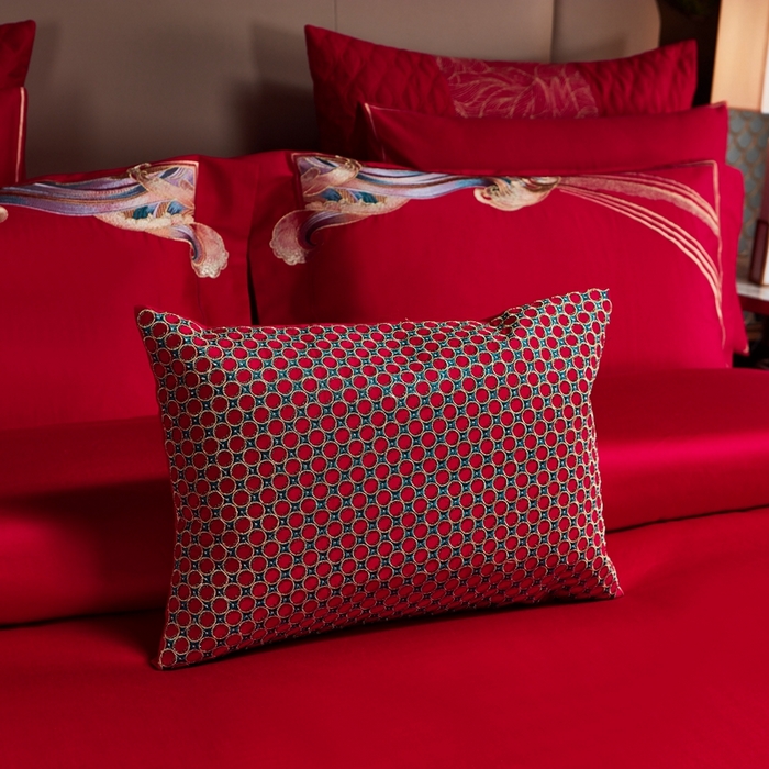 91家纺网 家纺一手货源 找家纺 美娘阁 2025新款长绒棉贡缎新中式古典韵味精美刺绣婚庆四件套多件套系列 相爱相守