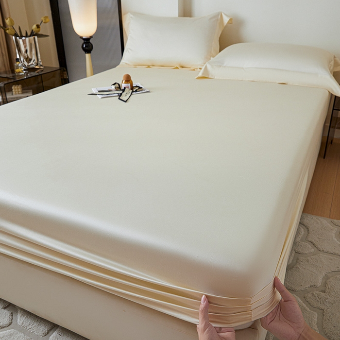 91家纺网 家纺一手货源 找家纺 瑞驰家纺 2024新款长绒棉单品床笠春华系列 贵族白