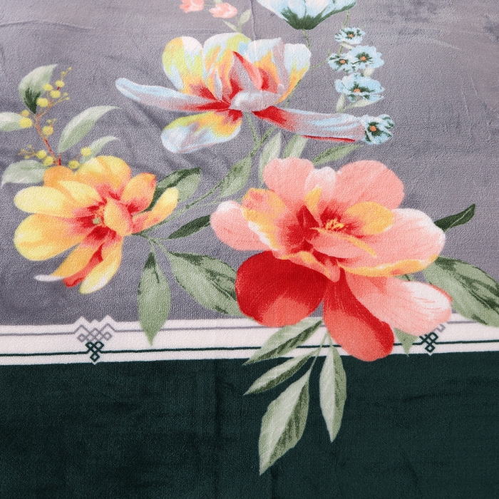 91家纺网 家纺一手货源 找家纺 望淮 2025新款230g印花金貂绒牛奶绒四件套 向阳花开