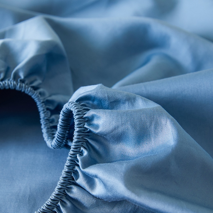 91家纺网 家纺一手货源 找家纺 瑞驰家纺 2024新款长绒棉单品床笠春华系列 淡雅蓝