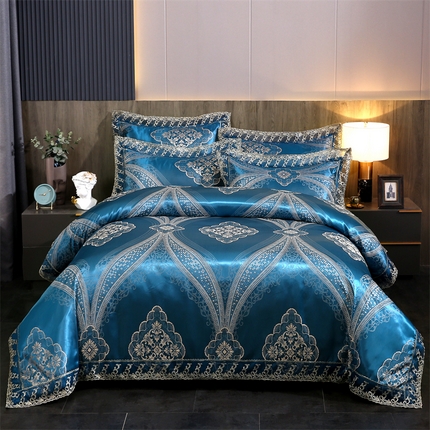 91家纺网 家纺一手货源 找家纺 （总）提花大世界 2025新款布拉诺蕾丝提花莫代尔四件套