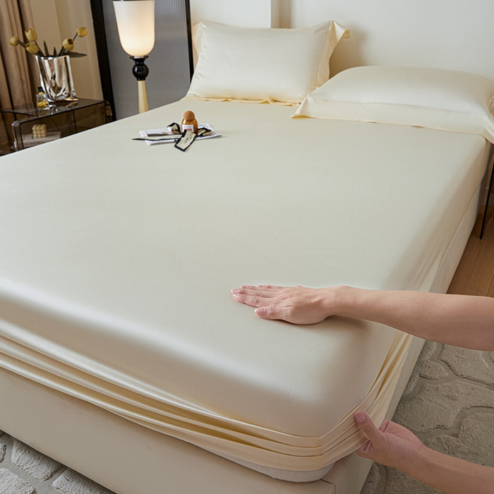 91家纺网 家纺一手货源 找家纺 瑞驰家纺 2024新款长绒棉单品床笠春华系列 贵族白