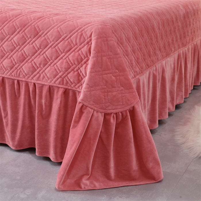 91家纺网 家纺一手货源 找家纺 优姿家纺 2024新品宝宝绒11斤夹棉床盖保暖四件套 小资生活-少女粉