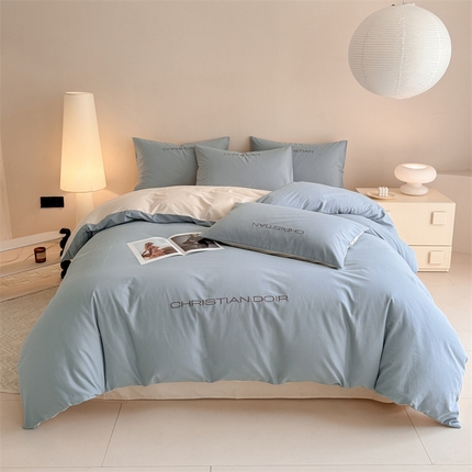 91家纺网 家纺一手货源 找家纺 （总）懒猫家纺 2024新款简约轻奢款全棉磨毛绣花四件套