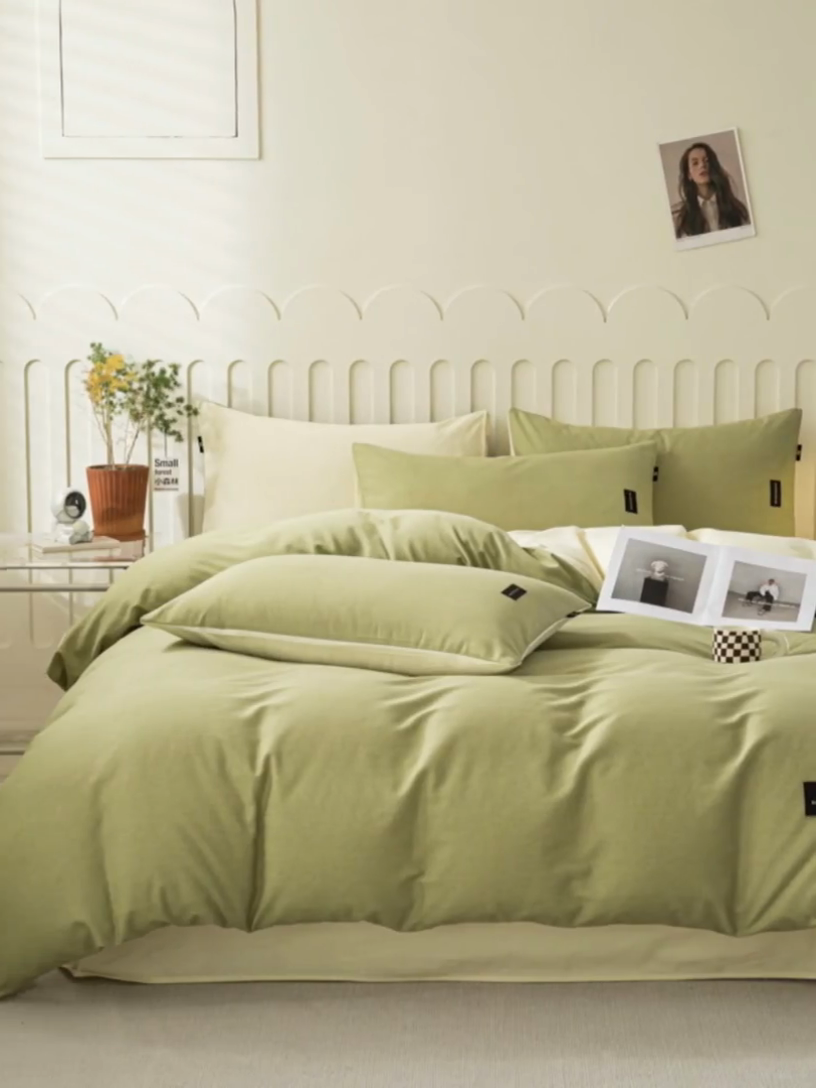 91家纺网 家纺一手货源 找家纺 （总）涵宸家纺 2024新款原棉纯色织标磨毛单品及套件--四件套