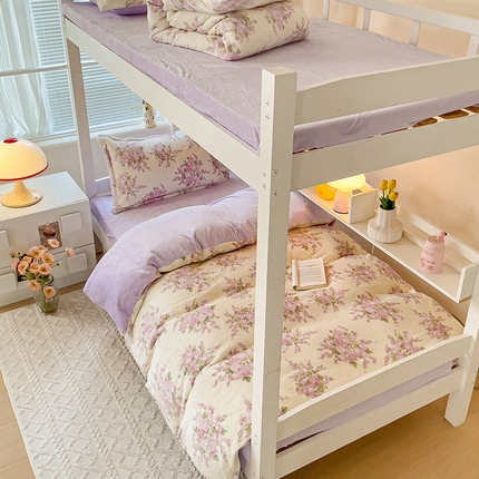 卡普二店 2024新款牛奶绒学生三件套系列 欧风花影