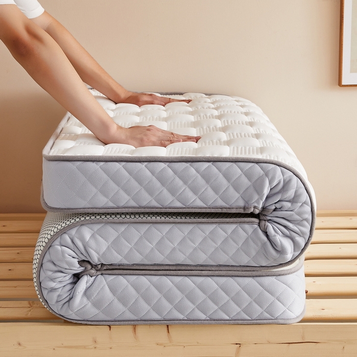 91家纺网 家纺一手货源 找家纺 卡派  2024学生宿舍单人布拉格乳胶记忆棉立体加厚床垫 白色