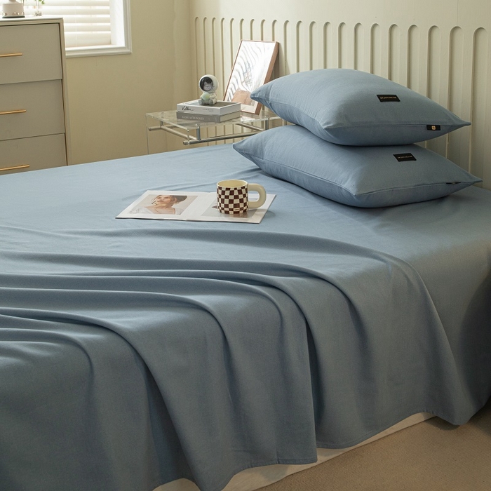 91家纺网 家纺一手货源 找家纺 涵宸家纺 2024新款原棉纯色织标磨毛单品及套件--枕套 单枕套-丈兰