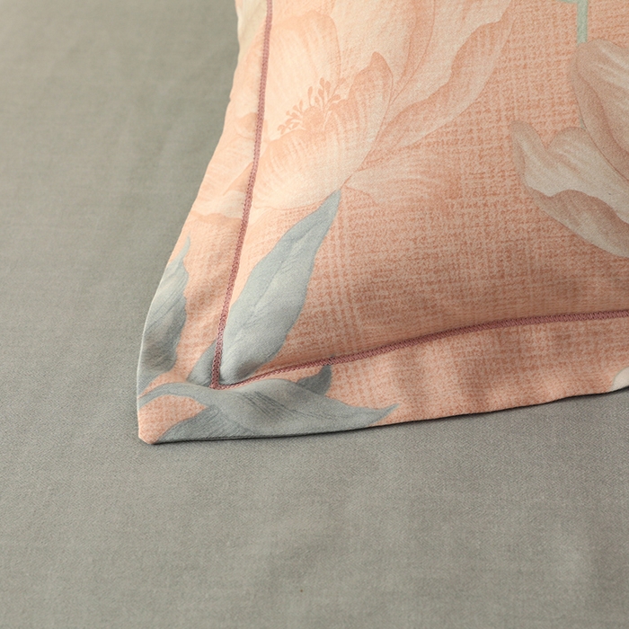 91家纺网 家纺一手货源 找家纺 帛美家纺 2024新款加厚纯棉全棉磨毛印花四件套 兰亭序粉