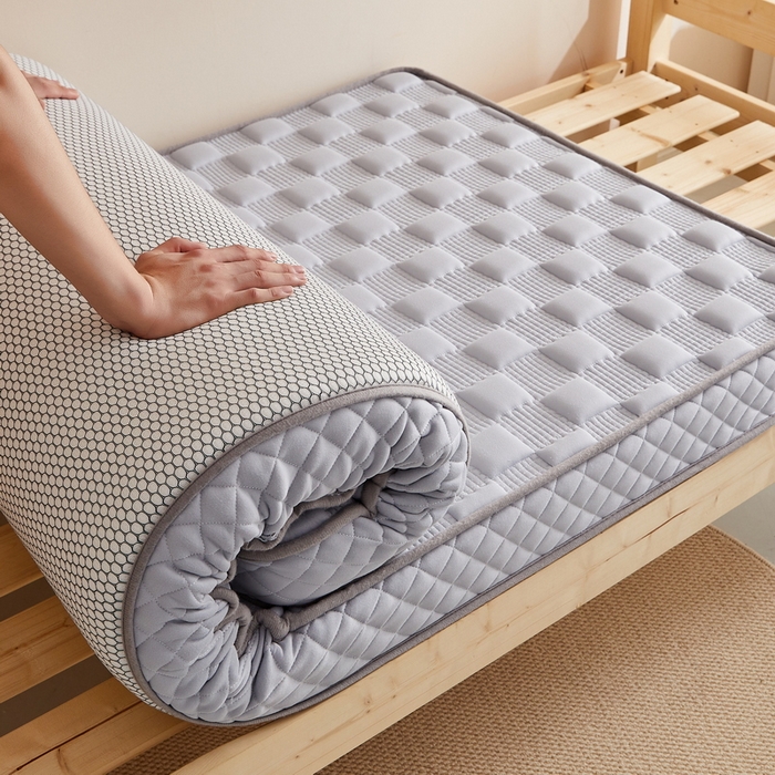 91家纺网 家纺一手货源 找家纺 卡派  2024学生宿舍单人布拉格乳胶记忆棉立体加厚床垫 灰色